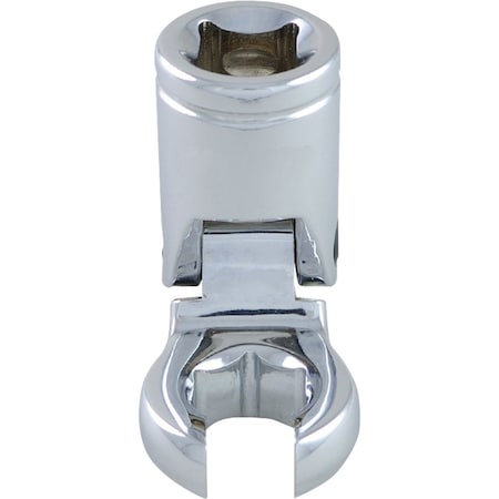Dynamic Tools 3/8"Dr Metric 10mm Flex Head, Crow Foot Flare Nut Socket, Chrome D008760
